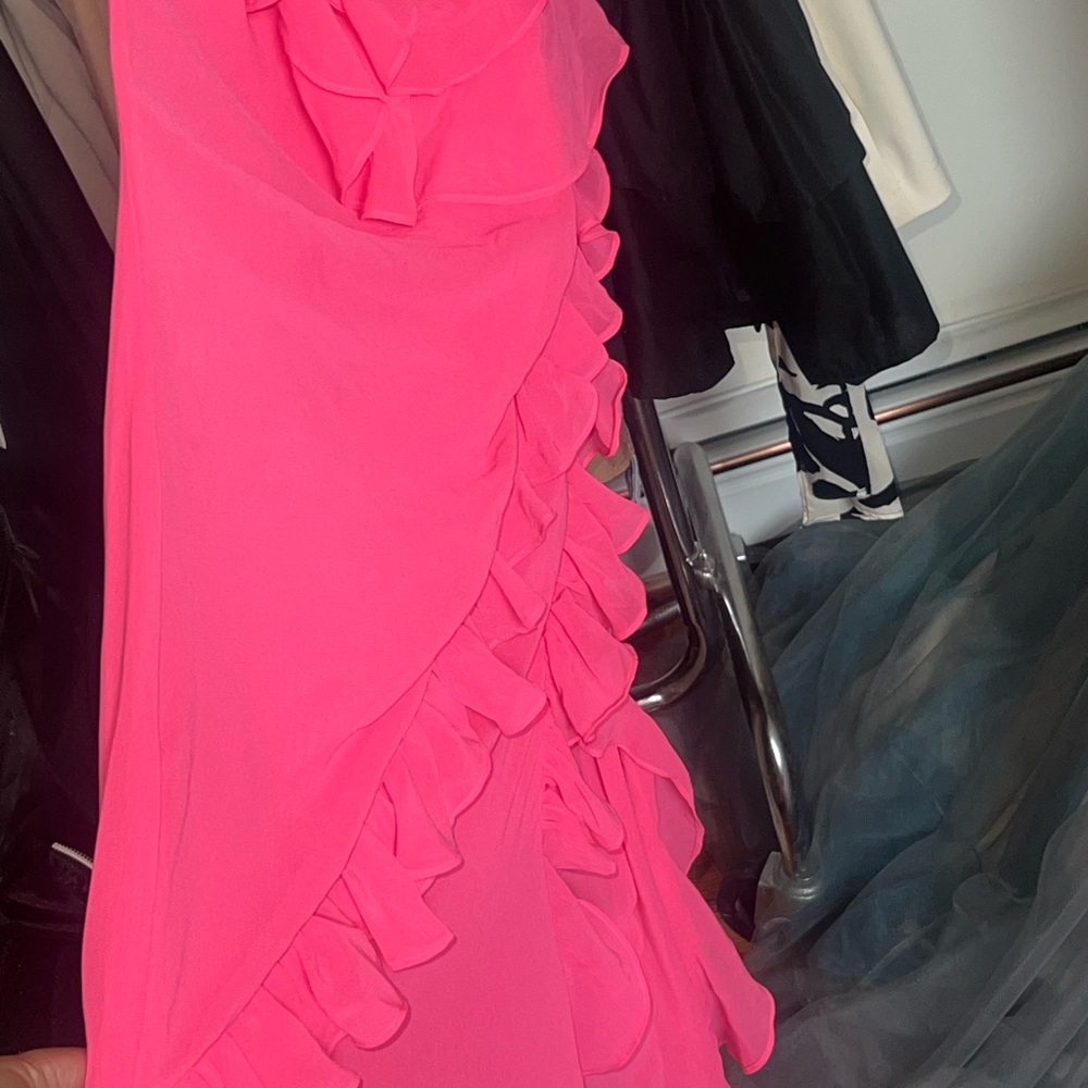 HOUSE OF CB 'Sarina' Fuchsia Ruffle Maxi Dress/Size S-US 4-6 - Picture 6 of 6